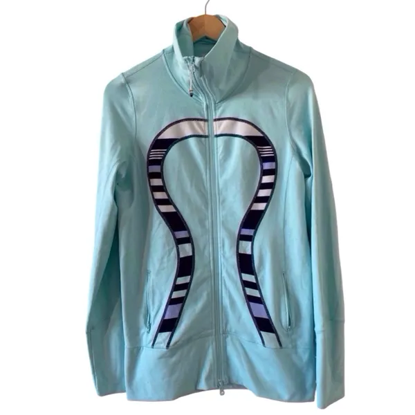 Lululemon Athletica Define Jacket | Size 8 | Mint Blue | Oversized Logo - Image 2