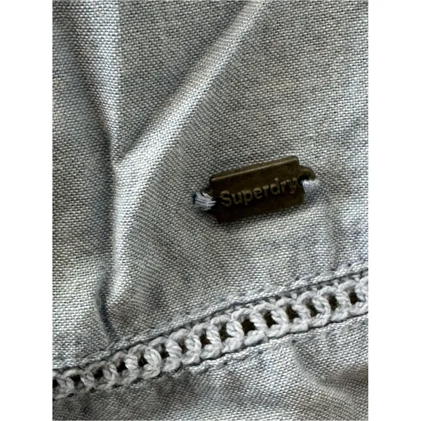 Superdry Light Blue Crochet Trim Shirt Detail 100% Cotton - Image 4