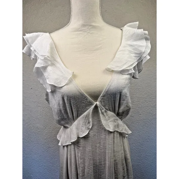 Audrey Parks Francesca's White Ruffle Maxi‎ Large Dress Beach Bridal Feminine - Image 3
