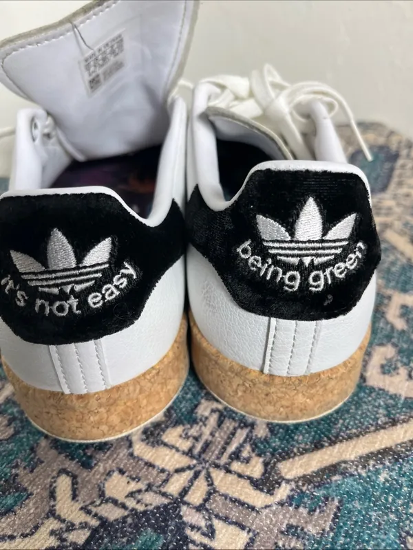adidas White Leather Sneakers with Burgundy Logo Accents - Image 7