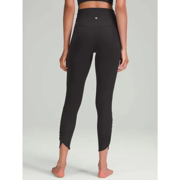 Lululemon Align High-Rise Ruched Waist Pant 25" Black Leggings Size 2 - Image 2