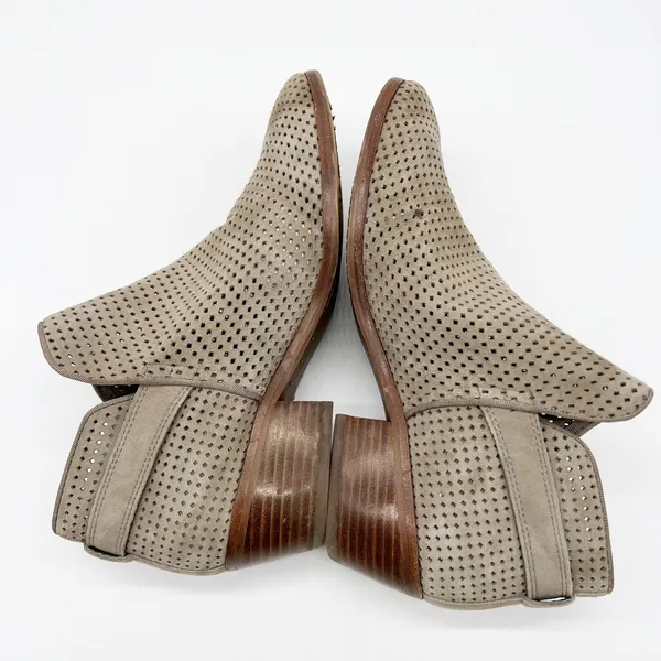 Sam Edelman Womens 9 Paula‎ Perforated Leather Buckle Ankle Boot Putty Suede - Image 6