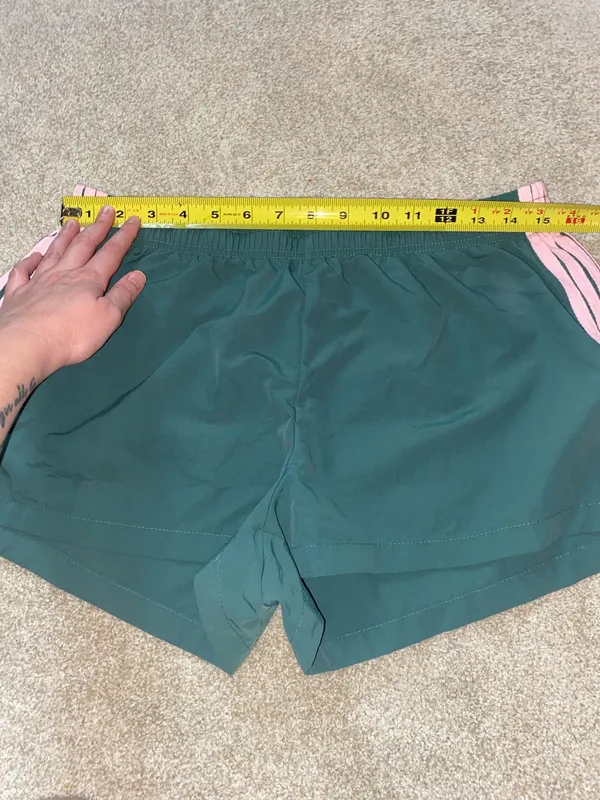 SheIn Green & Pink Side Stripped Track Shorts - Image 4