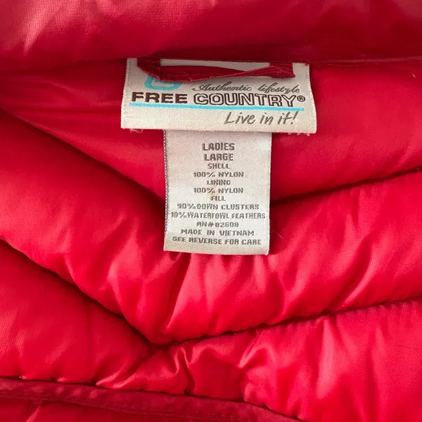 Red Down Free Country Coat - Image 3