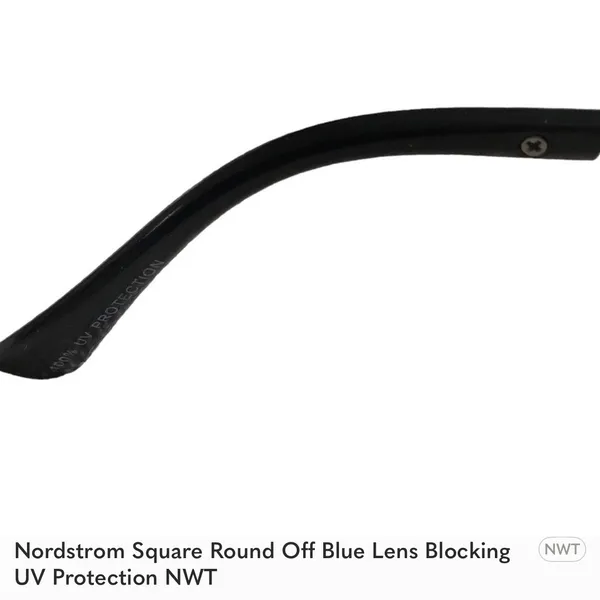 Nordstrom Square Round Off Blue Lens Blocking UV Protection NWT - Image 4