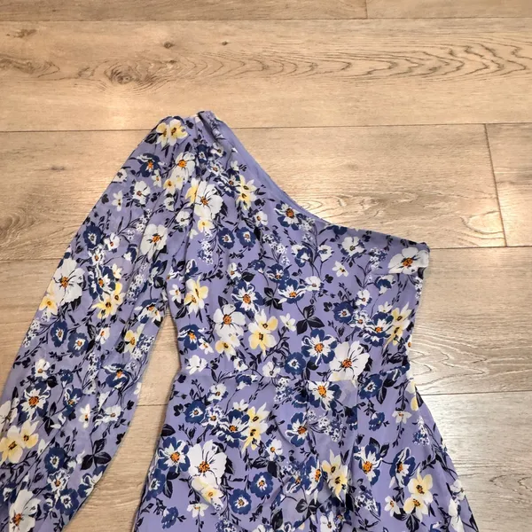 ASTR The Label‎ Blue Floral Size Small S One Shoulder Ruffle Mini Dress Womens - Image 2
