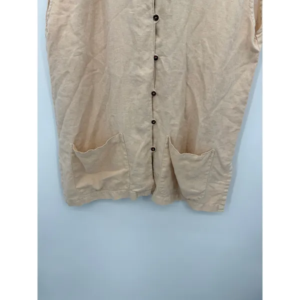 Kiko Linen Tunic Top One Size Lagenlook Oversized Button Front Artsy Boho - Image 6