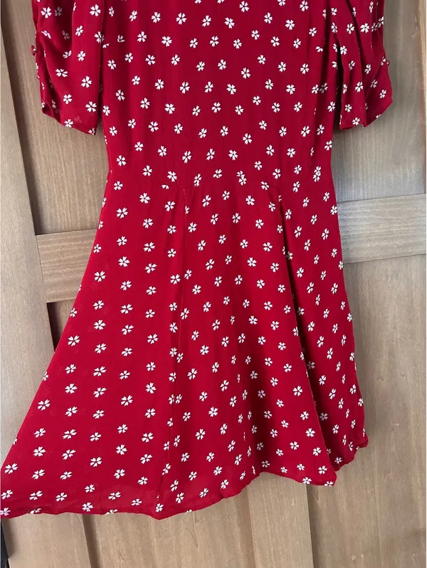 Reformation Bard Floral-Print Crepe Mini Dress in Red Women’s size 6 - Image 6