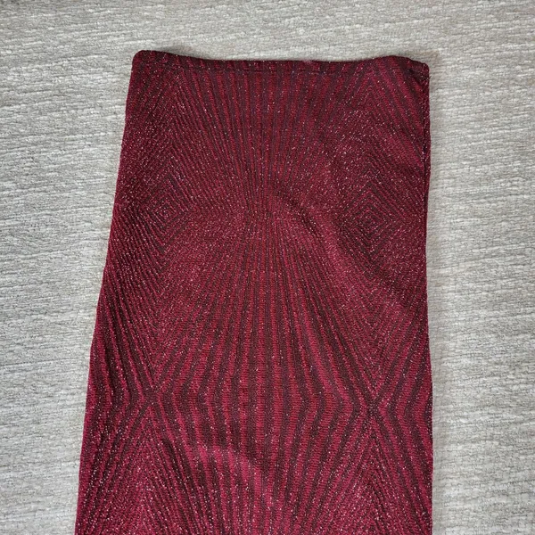Mi Ami Glitter Jumpsuit Womens XXS Red Faux Wrap Wide Leg Holiday New Year Party - Image 7