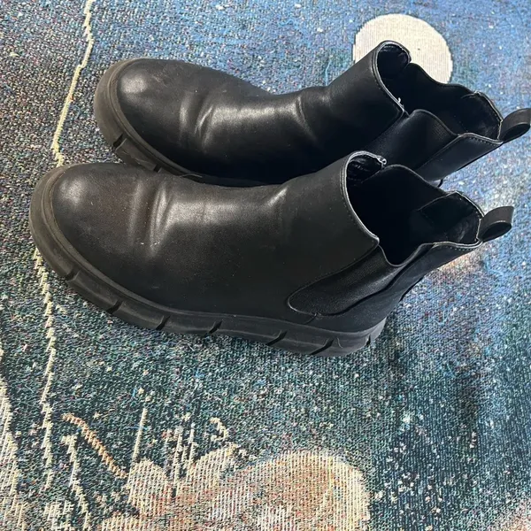 BP Nordstrom Black Lace‑Up Ankle Boots Sz 6 Women’s Leather Streetwear Staple - Image 4