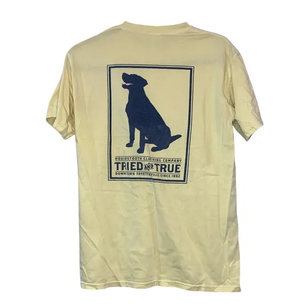 Houndstooth Clothing Co Dog T Shirt Yellow‎ Tried & True Fayetteville Small - Image 2