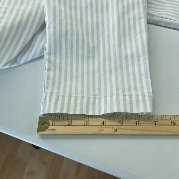 Gap Slim City Cropped‎ Pants Womens 8 White Blue Striped Cotton Tapered Leg - Image 12