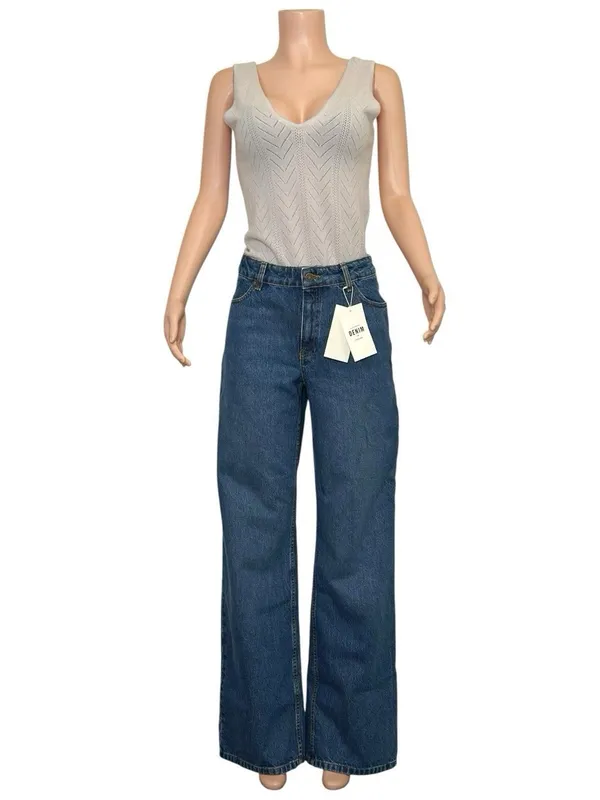 SÉZANE The Wide Leg Pants, Deep Blue, FR38/US6 - Image 3