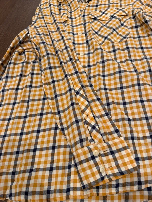 J. Crew Yellow and Navy Plaid Button-Down Shirt Size 10 - Women’s - C1-615 - Image 6