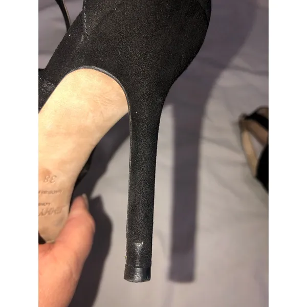 Jimmy Choo Vantage Black Suede Lace Glove Sandals EU 39 Stiletto Romantic Goth - Image 14