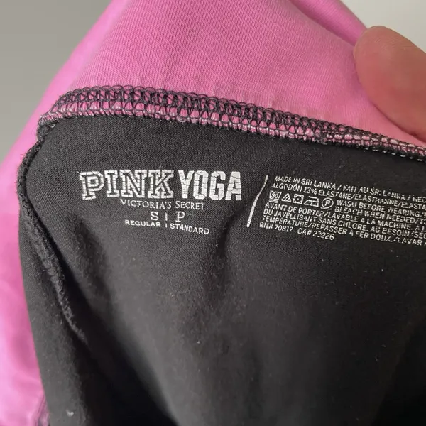 Vintage y2k 2000's Victoria's Secret PINK Fold Over Logo Flare Leggings Small - Image 8