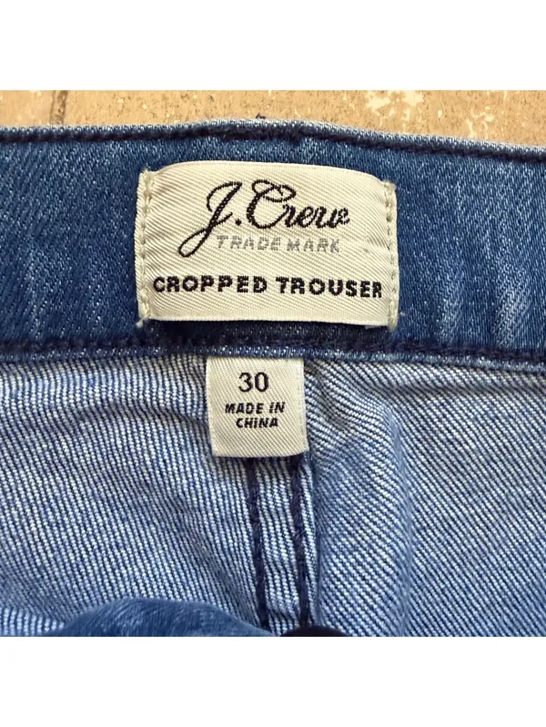 J.Crew Rayner Cropped Trouser Jeans Wide Leg Denim Blue Women's Size 30 - Image 5