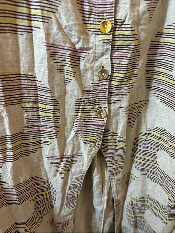 Celandine Anthropologie neutral printed linen blend maxi dress - Image 7
