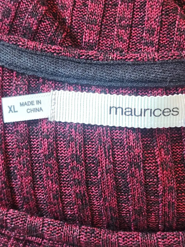 Maurices Burgundy and Black Ribbed Knit Tunic Size XL - Image 7