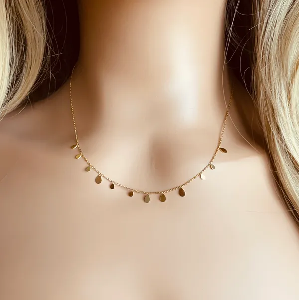 Delicate Tear Drop Necklace /minimalist Necklace Gold - Image 6
