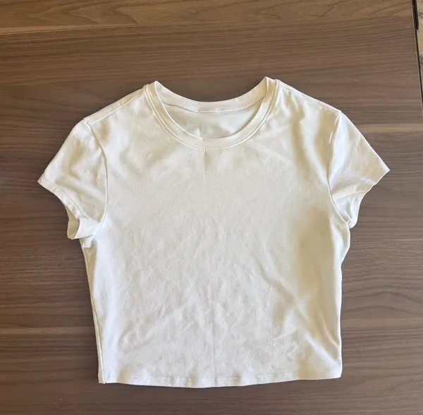ALO Yoga White Short Sleeve Cropped Crew Tee - Image 6