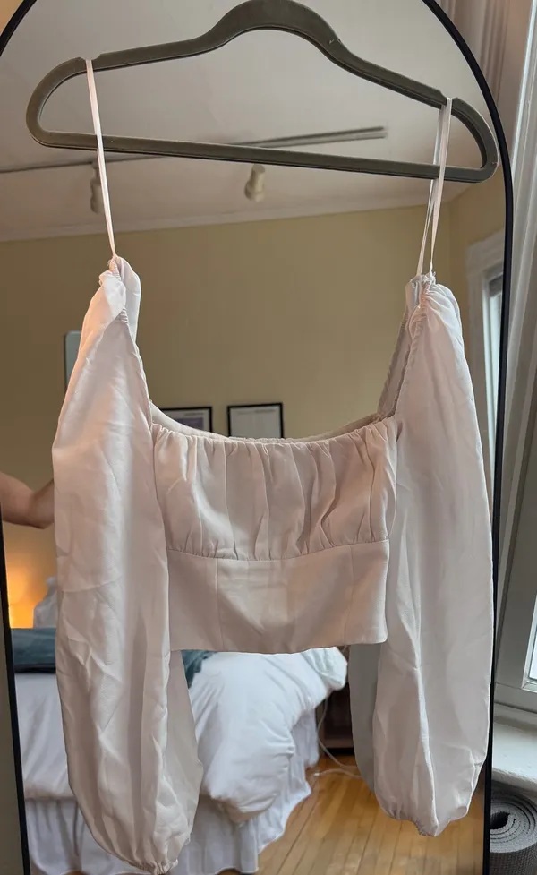 Princess Polly White Crop Top Long Sleeve - Image 4