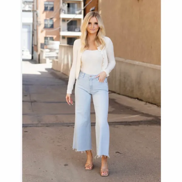 Mother The Twister Ankle Fray Wide Leg Jeans - Image 2