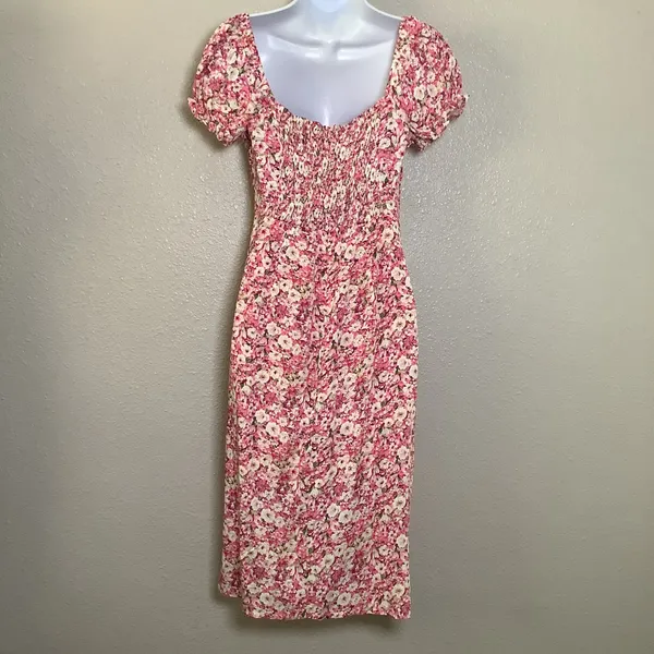 Hello Molly‎ Stunning Stella Midi Dress Pink M Cottagecore Coquette Feminine - Image 5