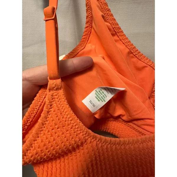 NWT Aerie Crinkle Scoop Cutout Bikini Top Size XXL Orange - Image 4