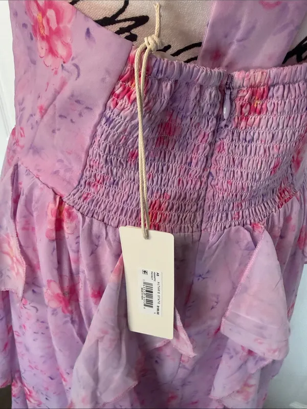 Altar'd State Lavender Pink Floral Halter Maxi Dress - Image 4