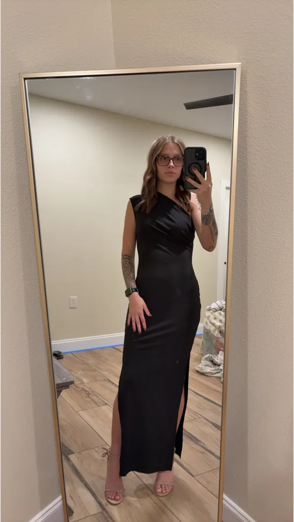 Black One Shoulder Dress - Image 3