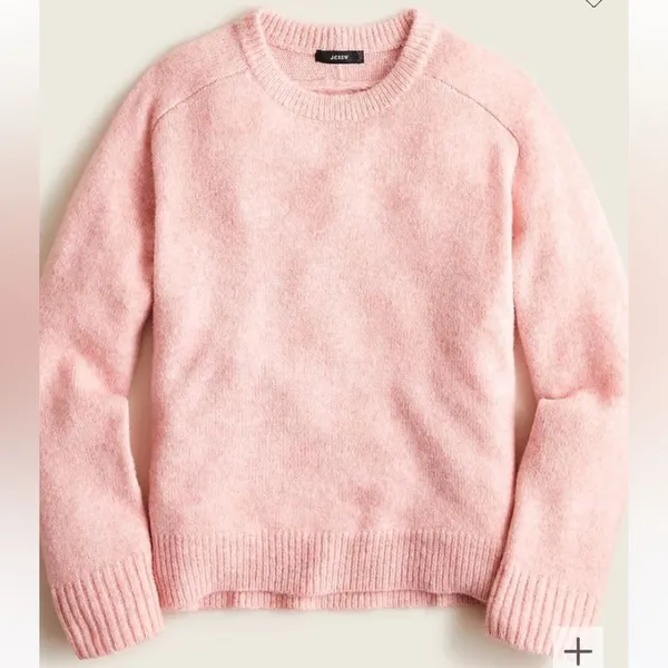 J Crew Pink Relaxed Saddle Sleeve Crew Neck Sweater M - Image 5