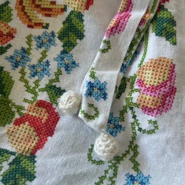 Farm Rio Tropical Romance Romper Medium White Floral Linen Cottagecore Summer - Image 6