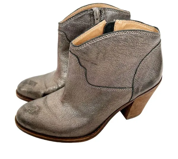 Lucky Brand Bronze Metallic Leather Booties Sz 7 - Image 6
