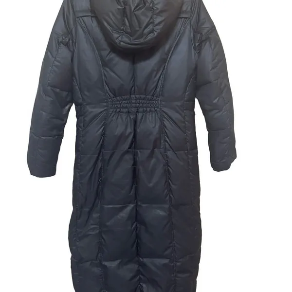 Cole Haan Down Puffer Coat Women’s S Black Detachable Hood Flawed - Image 5