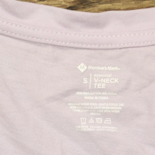 NWT Member's Mark Womens Essential V-Neck T-Shirt Tee DLT4876S L Wisteria Purple - Image 4