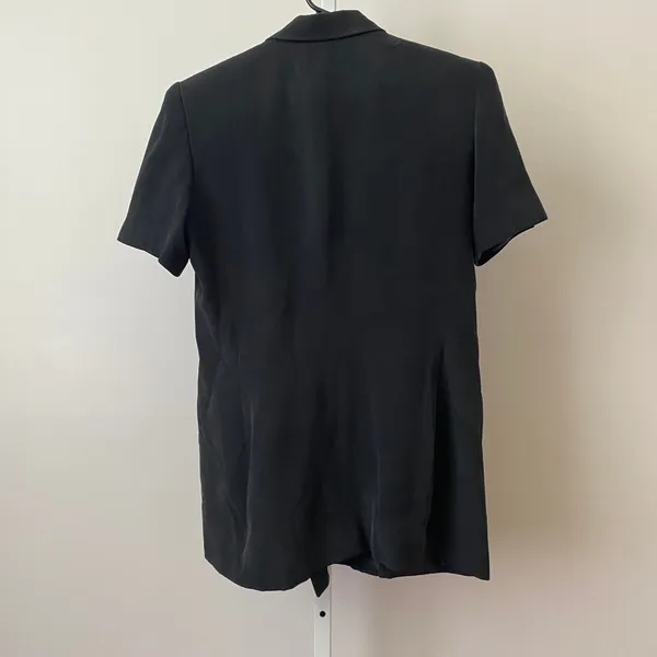 SILX 6 Black Silk Double Breasted Blazer Jacket Vintage 90s minimalist - Image 6