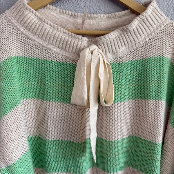 Free People Cassidy Off The Shoulder Sweater Size XS Striped Oversized - Image 5