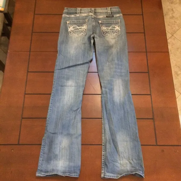 Cowgirl Tuff fearless bling jeans bootcut wide leg 28 - Image 2