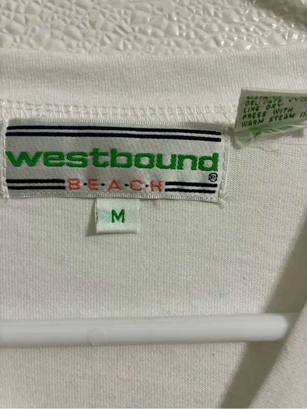 Westbound White Embroidered Sea Life Button-Front Top M - Image 5
