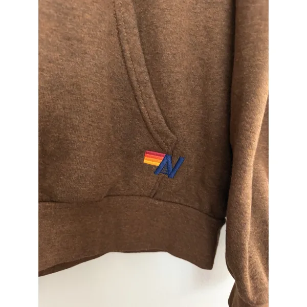 Aviator Nation Logo Pullover‎ Relaxed Hoodie Chocolate Size Small - Image 7