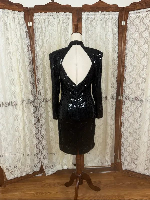 Gorgeous Vintage 90s Nightline Sequin Formal Dress - Image 6