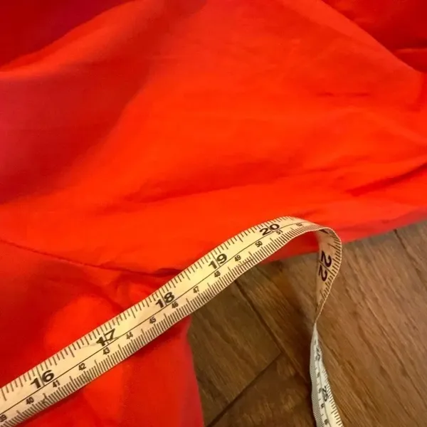 Band of the Free LA red cotton pocket dress puff sleeve tie bust M - Image 8