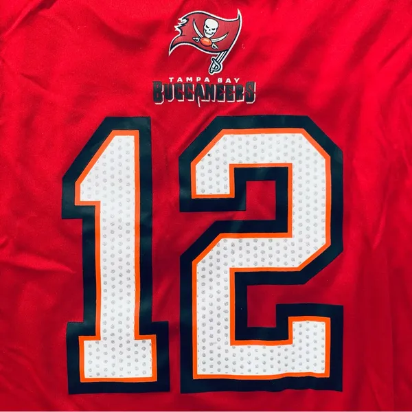 NFL Tampa Bay Bucs Buccaneers Tom Brady Sparkly Jersey Top - Image 5