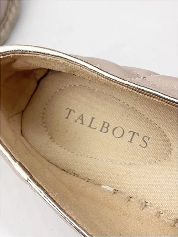 TALBOTS Izzy Quilted Nappa Leather Upper Espadrille Captoe Flats Size 8.5 Preppy - Image 3
