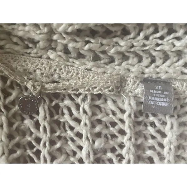 Anthropologie Knitted & Knotted Siretta Cotton Blend Beige Women’s Cardigan XS - Image 4
