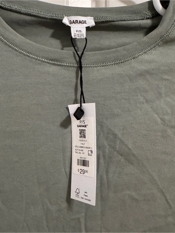Garage Olive Green Long Sleeve Crewneck Top - Image 2