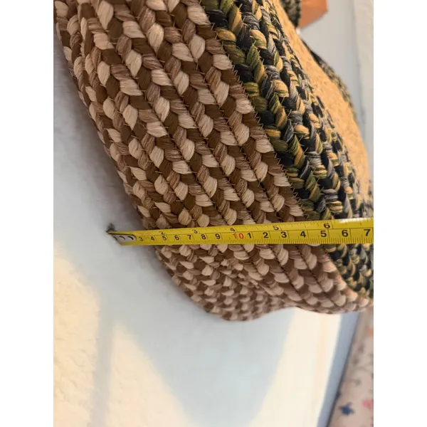 Loloi Rugs Braided Tote Bag Earth Tones Bohemian Woven Shoulder Bag Large - Image 5
