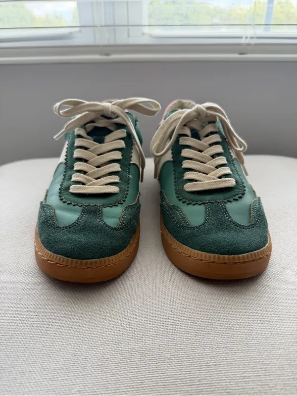 Dolce Vita Green and Pink Lace-Up Sneakers Size 7 - Image 4