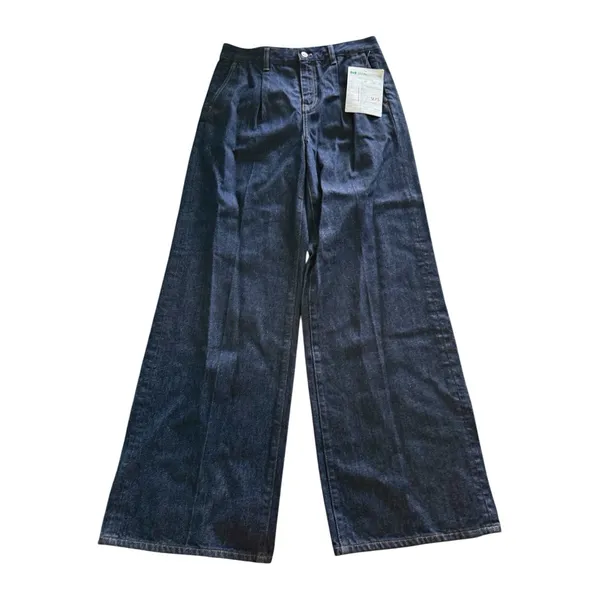 J. Crew Pleated Trouser Jeans Womens 27 Rinse Wash Wide Leg Denim *Sample - Image 3